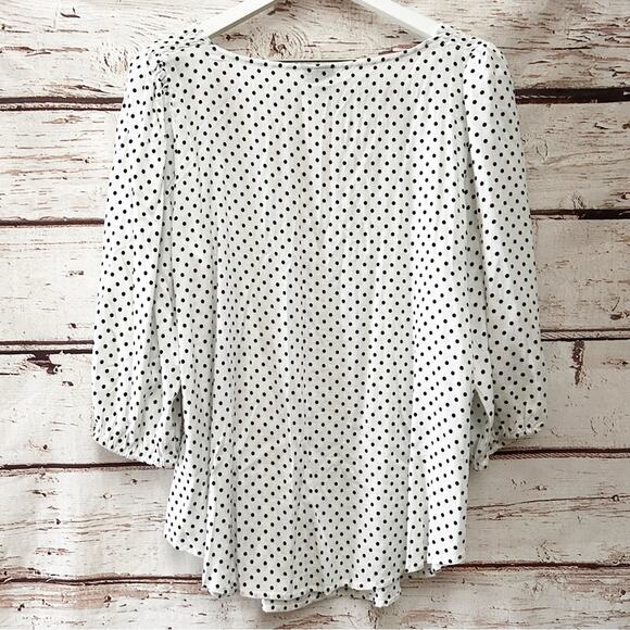 TORRID Polka Dot Puff Sleeve Blouse Sz 1 - Picture 5 of 10
